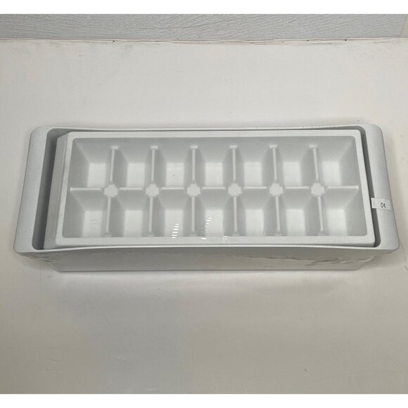 White Plastic Ice Cube Bin Container Maker Tray Freezer Home Organizer - Picture 2 of 4